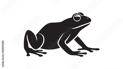 Silhouette of a frog simple flat vector illustration isolated on white background