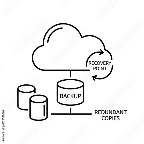 Cloud data backup and recovery system with redundant copies for secure information storage