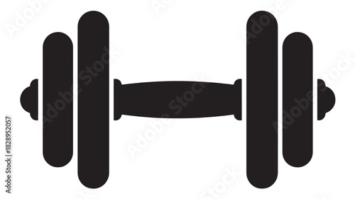 Dumbbell vector icon simple flat glyph illustration for fitness and exercise isolated on white background