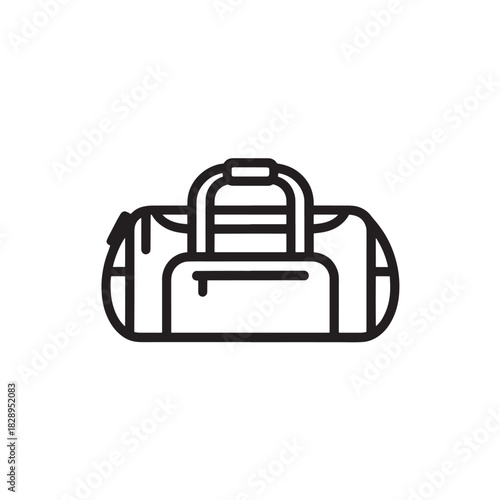 Duffle bag line icon simple vector illustration of luggage isolated on white background