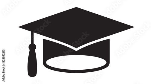Graduation cap icon academic mortarboard vector illustration isolated on white background for education and achievement concepts