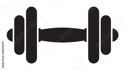 Dumbbell vector icon simple flat glyph illustration for fitness and exercise isolated on white background