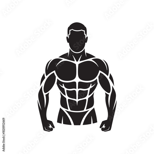 Silhouette of a muscular man vector illustration of a bodybuilder perfect for fitness and gym related designs