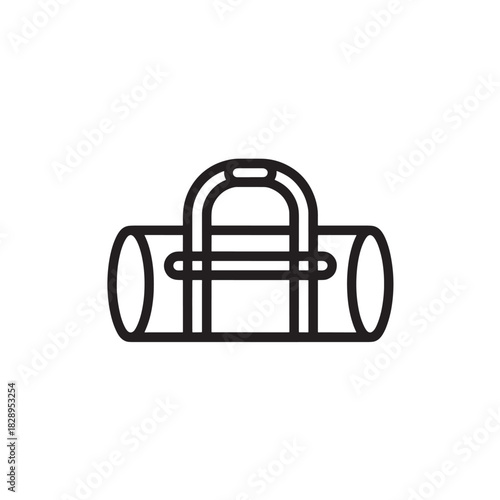 Duffle bag line icon simple vector illustration of a gym bag isolated on white background
