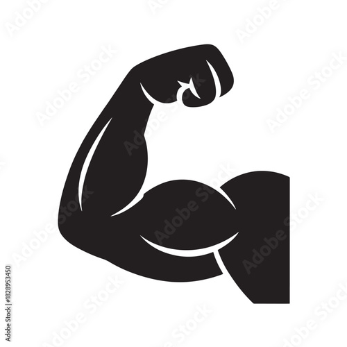 Biceps muscle vector illustration strong arm icon for gym and fitness isolated on white background