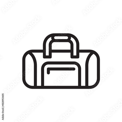 Duffle bag line icon simple vector illustration for travel and sport isolated on white background