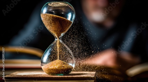 Hourglass Time Passing Concept.