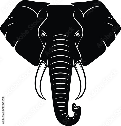 Wallpaper Mural Majestic elephant head silhouette with detailed tusks and trunk a strong and iconic representation of wildlife and african animals Torontodigital.ca