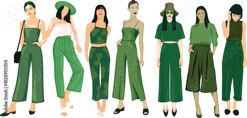 Stylish Women's Green Fashion Collection