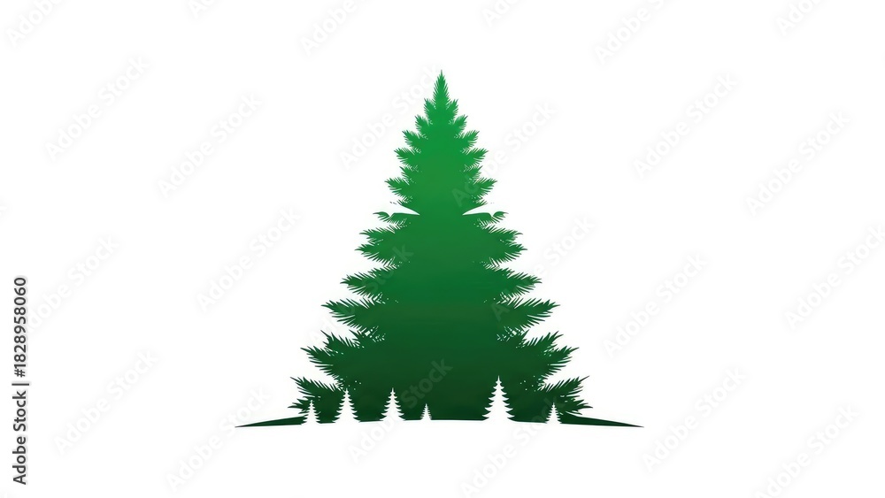 Fototapeta premium Evergreen Silhouette App Icon for Christmas Renewal and Hope.jpeg