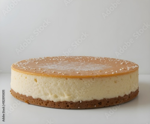 Cheesecake with white color background.