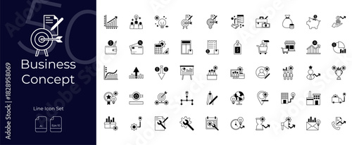 Business Concept Duotone Editable Icons set