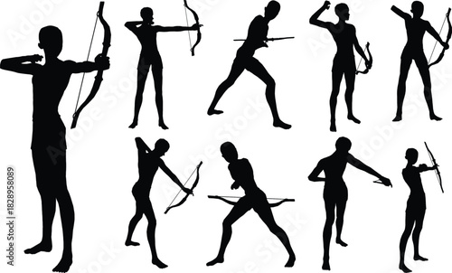 Dynamic Archer Silhouettes Collection design