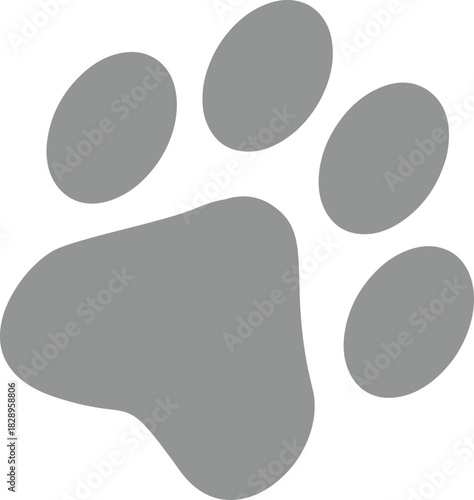 Paw Prints. Cute pets and Dogs pets paw print isolated on white background. Animal paw prints.