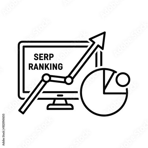 Search engine results page ranking and analytics icon representing seo strategy and digital marketing success