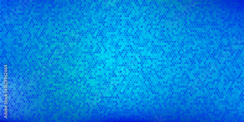 Shimmering disco ball mosaic pattern - small mirrored tiles reflecting light, forming abstract blue square pixel background. Sparkly dance floor or retro party decoration texture for digital bg. Eps10