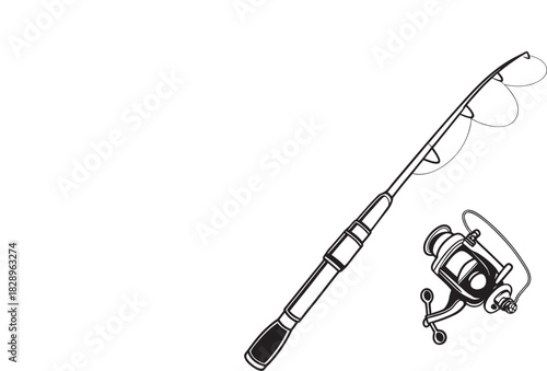 vector illustration of fishing rod