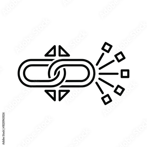 Chain link icon representing connection, sharing, and distribution