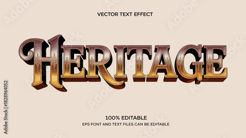 Heritage 3D Victorian editable text effect featuring ornate vintage lettering, classic decorative typography, ideal for retro branding, poster titles, antique design themes, and elegant historical-ins