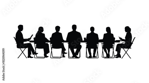 Corporate Meeting Table Silhouette