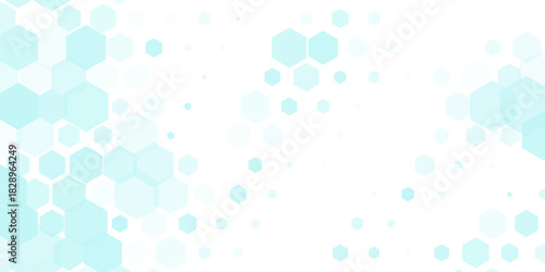 Health care abstract hexagon background. Light blue green medical wallpaper template. Clean geometric backdrop for clinic banner, innovation concept, science banner, medicine business poster. Vector