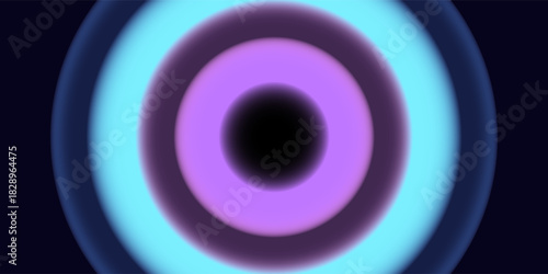 A mesmerizing pattern of neon concentric circles radiates with a vibrant glow. the vivid blue and pink hues create a dynamic and captivating visual effect.
