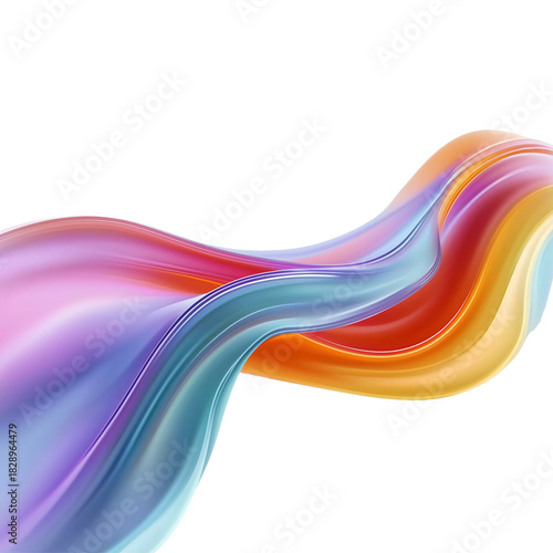 Abstract Swirling Colorful Fluid Wave on Black Background Keywords: abstract, fluid, wave, swirl