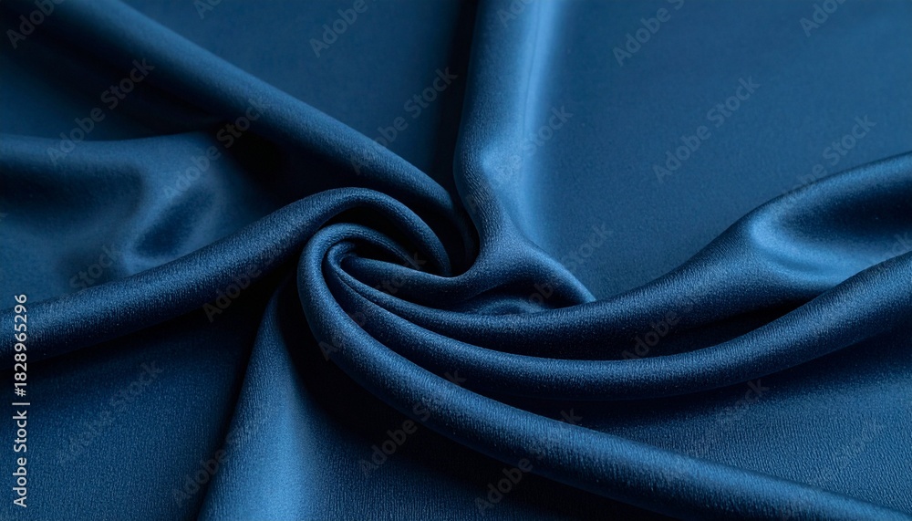 Fototapeta premium Luxurious Blue Silk Fabric Swirl Abstract Background Design For Fashion Textile Or Decoration.