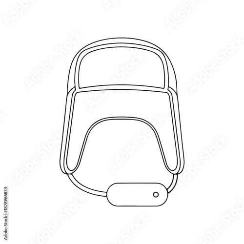 Earflap outline vector flat illustration design