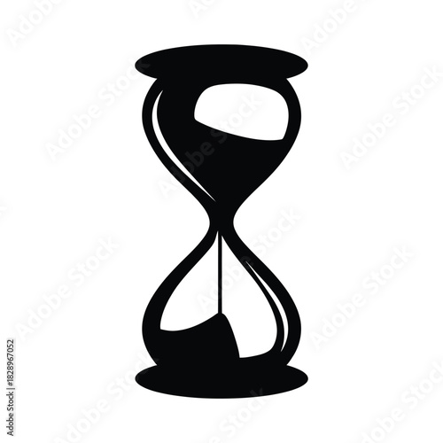 Black Silhouette of an Hourglass with Sand Flowing Downwards time timer