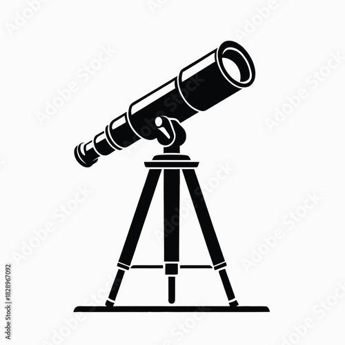 Telescope On Tripod Stand For Stargazing And Astronomy Research