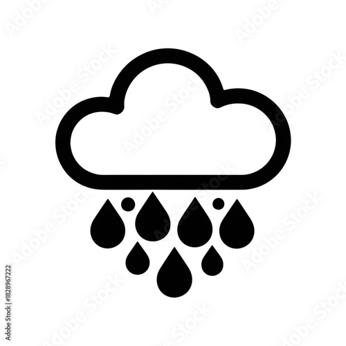 Cloud with Rain Droplets Weather Icon