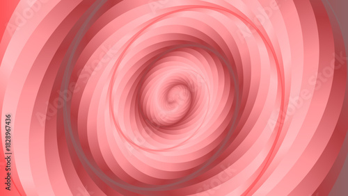 An abstract pink spiral background featuring smooth layered curves that create a soft vortex effect. The design has a modern, minimalistic look suitable for use in graphic design, wallpaper.