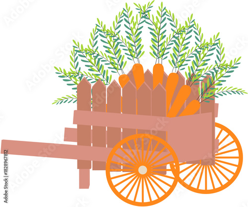 Decorative Garden Wheelbarrow with Easter Carrots