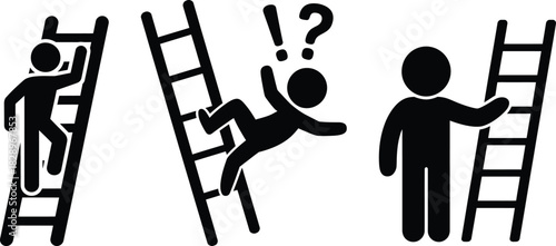 Climbing, falling, and reaching for a ladder: progress and risk
