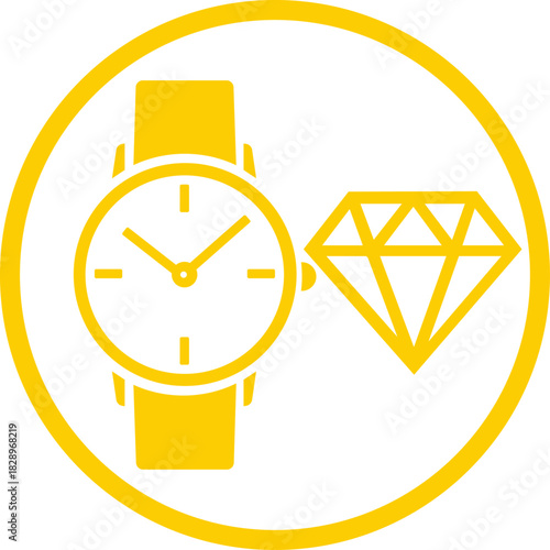 Logo for a jeweler, sale or purchase of jewelry, watch.