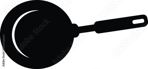 Frying Pan Black Glyph Icon Vector, Kitchenware Symbol for Cooking, Food Preparation, and Culinary 