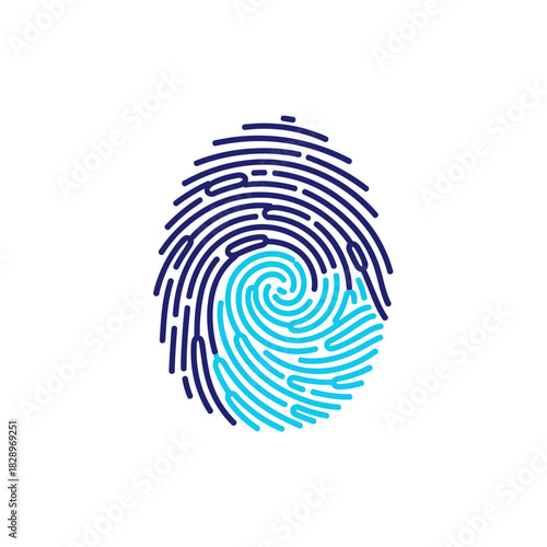 Abstract Fingerprint Design with Dual Color Scheme.