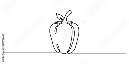 Continuous one line of a simple vegetable, symbolizing plant-based nutrition, drawn vector illustration.