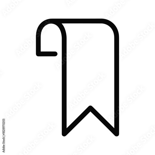 Simple bookmark icon for saving content and finding favorite pages online, a minimal design for marking places, perfect for web and app interfaces