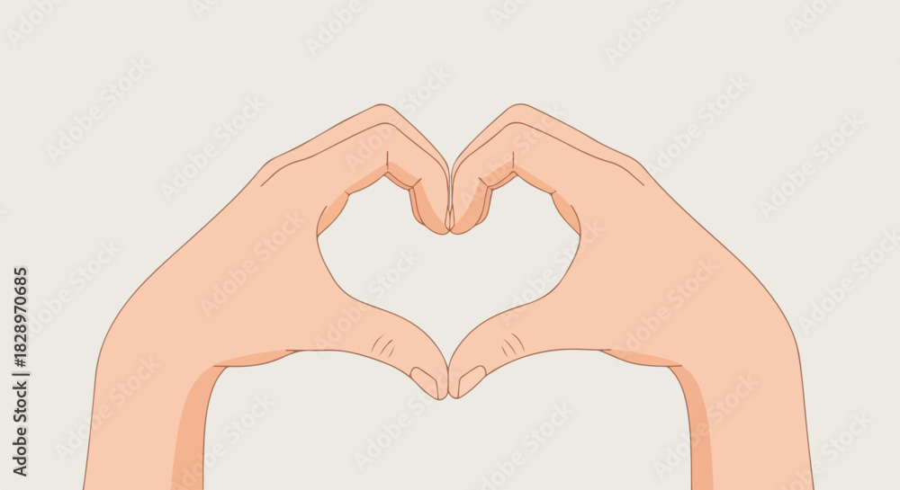 Obraz premium Two Hands Forming a Heart Shape A Symbol of Love, Affection, and Connection