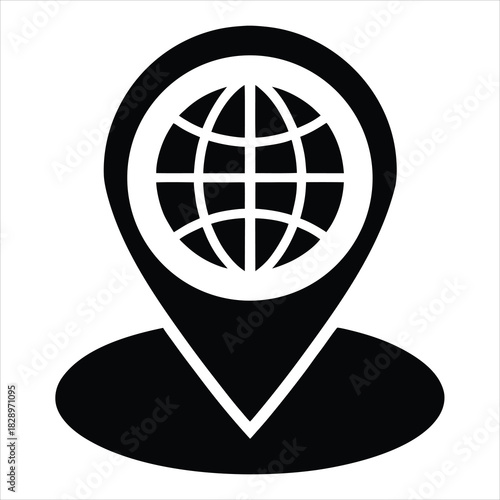 Geolocation map pin vector icon on white background