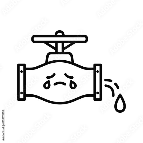 Sad leaky pipe drips, causing worry and concern for plumbing repairs and costly water damage, highlighting home maintenance challenges