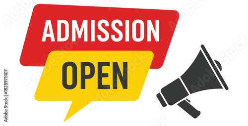Announcing open admissions with megaphone for school university and college enrollment