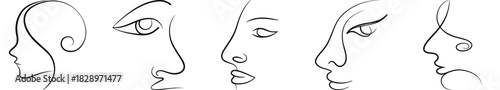 Minimal Lineart Faces and Abstract Profile Drawings: Artistic Human Contours for Creative Projects