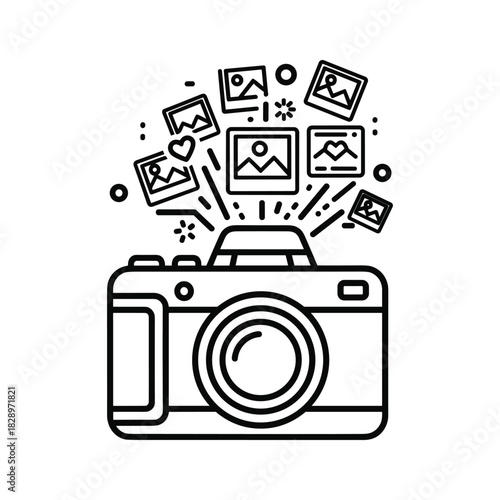 Minimalist outline drawing of a single generic leaf with visible veins, eco-friendly nature icon symbol.