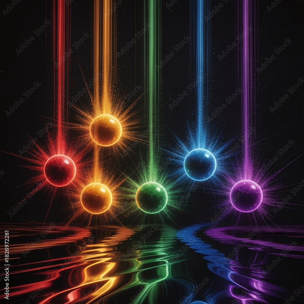 Obraz premium abstract background with glowing circles