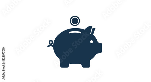 Illustrating the timeless concept of smart saving and financial growth through a classic piggy bank icon for future prosperity and secure investment planning