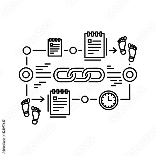 Visualize agile workflow process with linked steps and milestones for project success