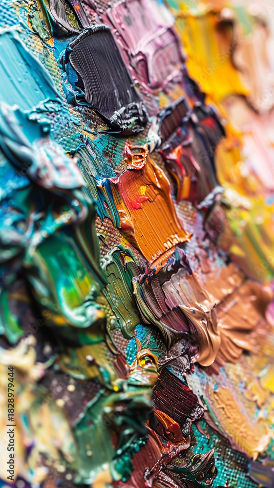 Naklejka premium Colorful impasto texture